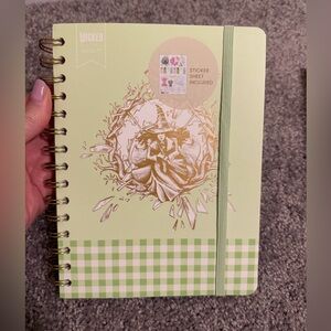 Wicked Green Spiral Journal with Checkered Design NEW
